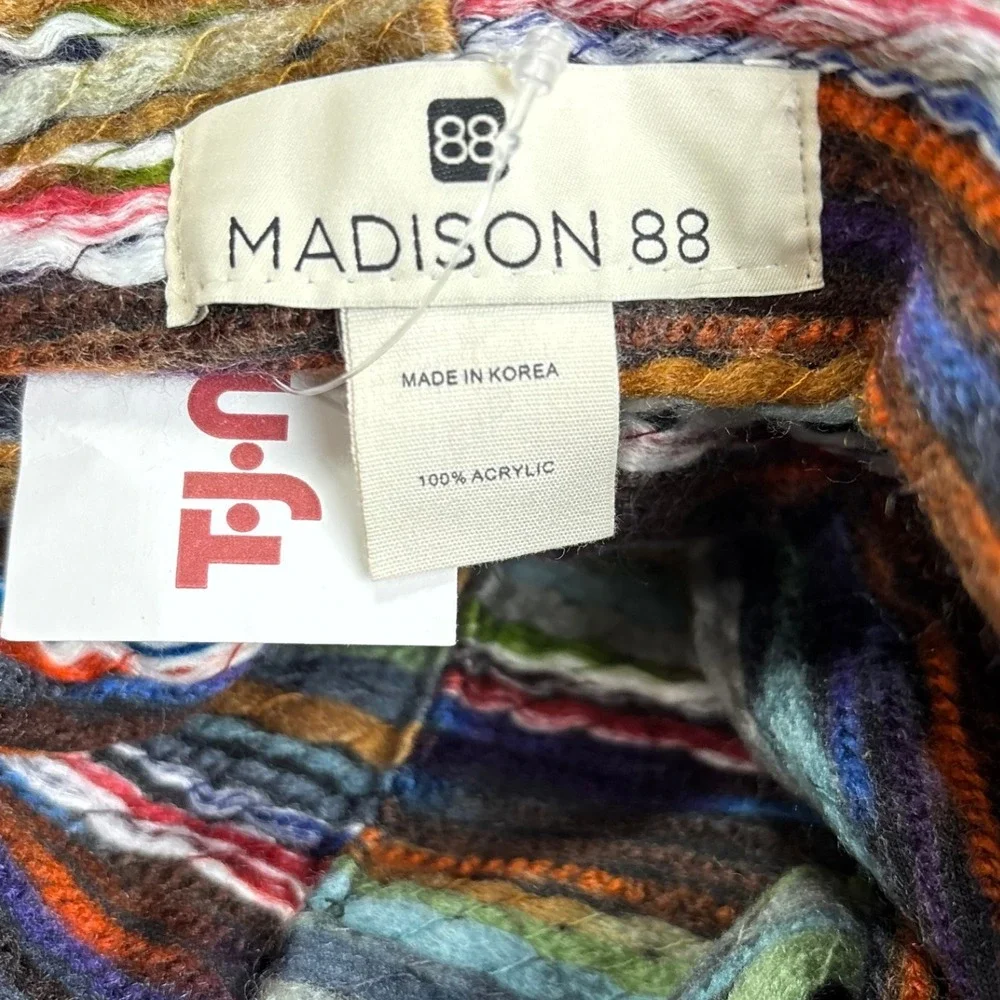 NWT Madison 88 Infinity Scarf Multicolor Striped‎ Knit Circle Loop Boho Indie